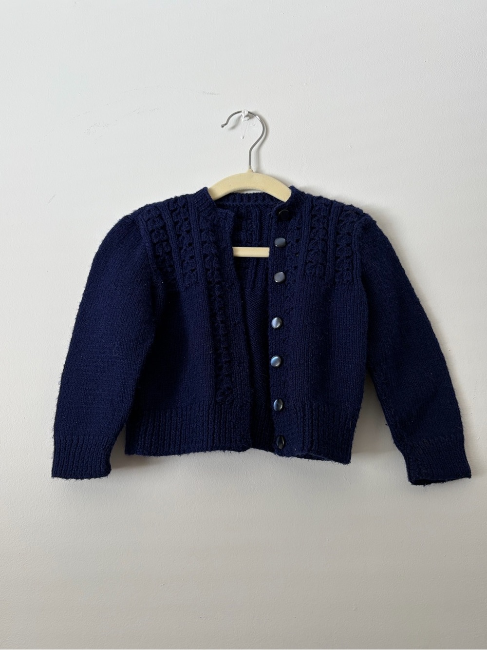 HANDMADE Girls Navy Knit Button-Front Cardigan